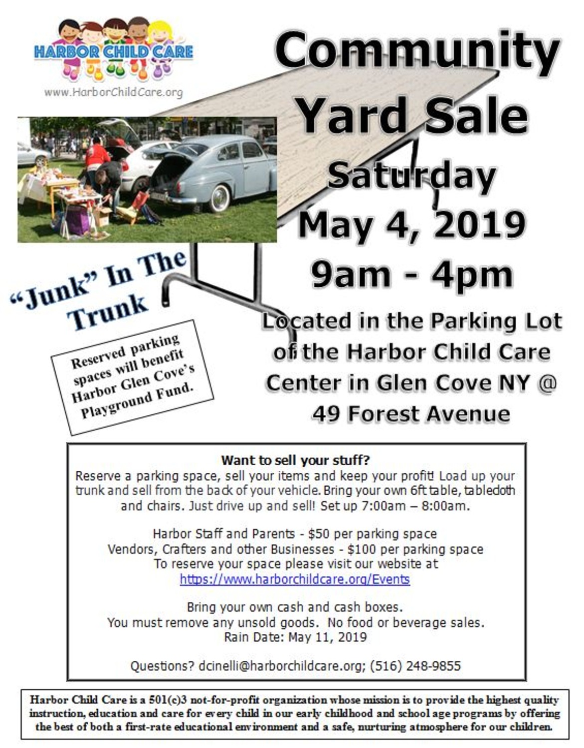 Community Yard Sale at Harbor Child Care in Glen Cove Herald